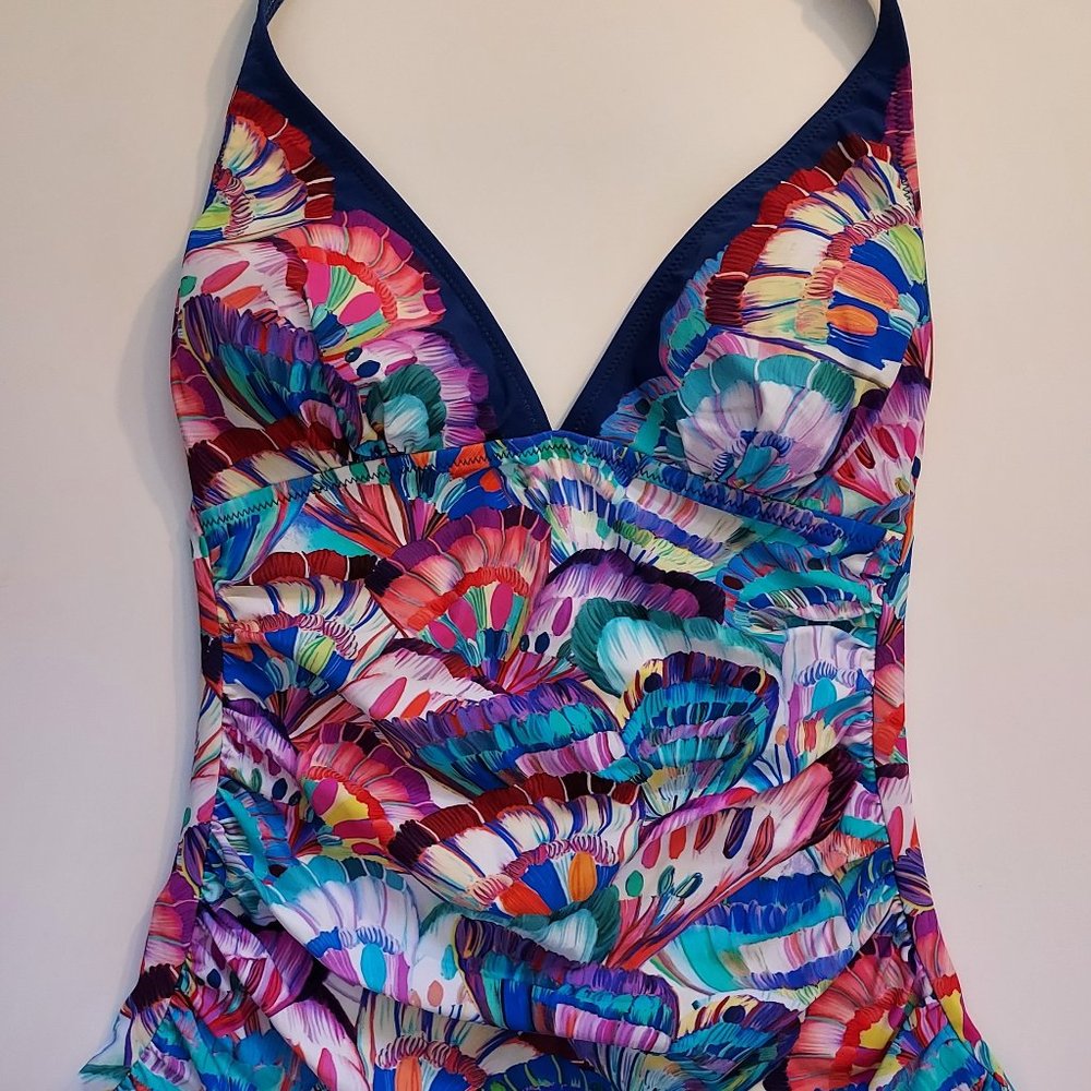 NWOT Madame Butterfly Halter Tankini Bathing Suit Top